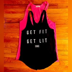 VS Activewear/ 2 tops . Both in good condition . Size Black XS, Pink M